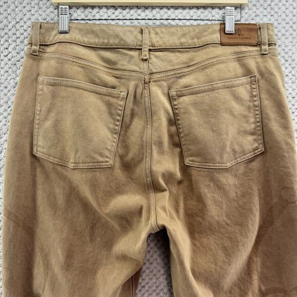 Lauren Ralph Lauren Jeans Women 16 Beige Denim High Rise Slim Straight Western - Picture 8 of 16